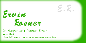 ervin rosner business card